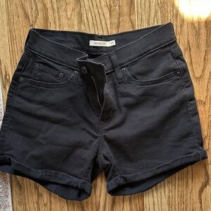 Levi's High Waist Black Denim Shorts